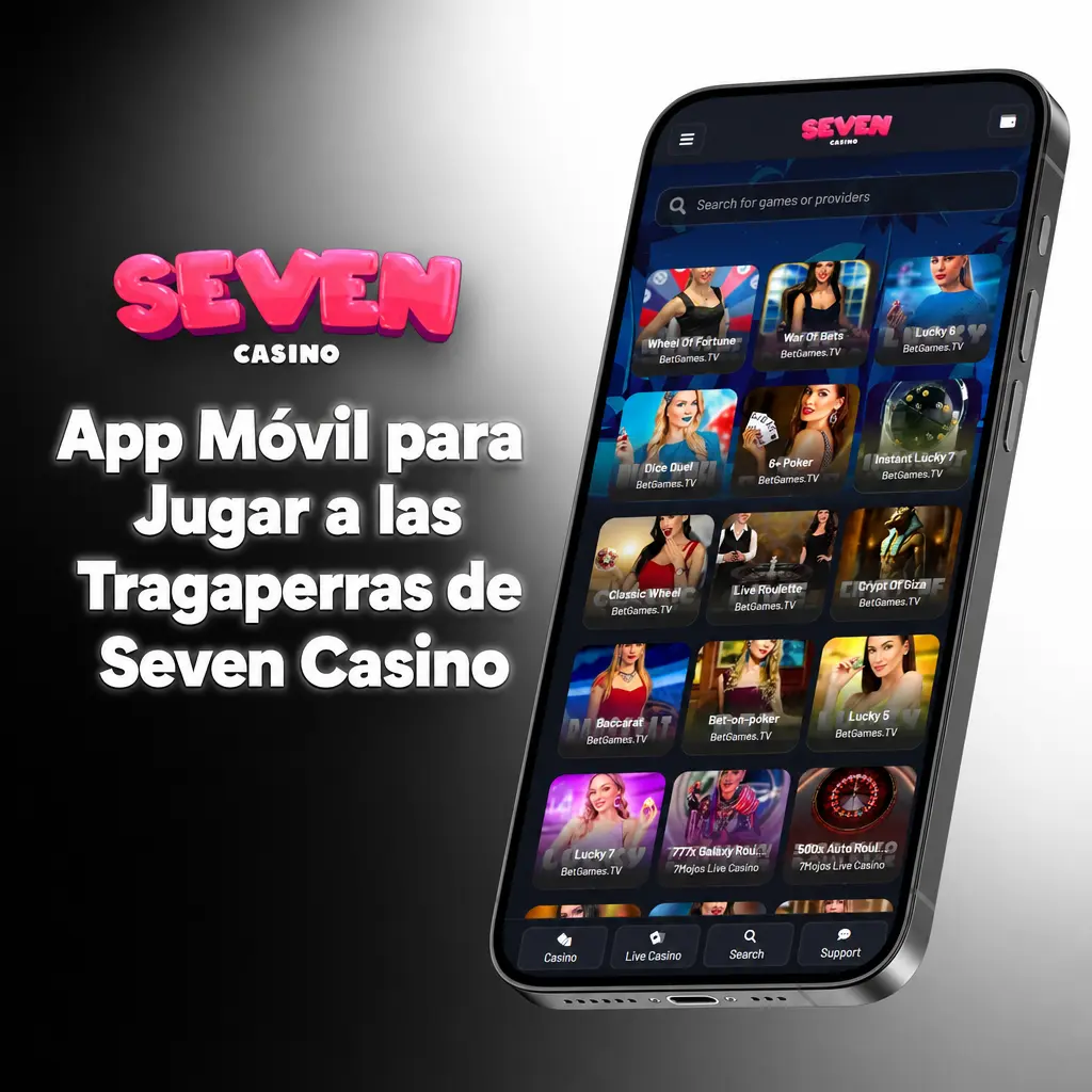 App móvil Seven Casino para jugar tragaperras en Android e iOS con interfaz táctil optimizada