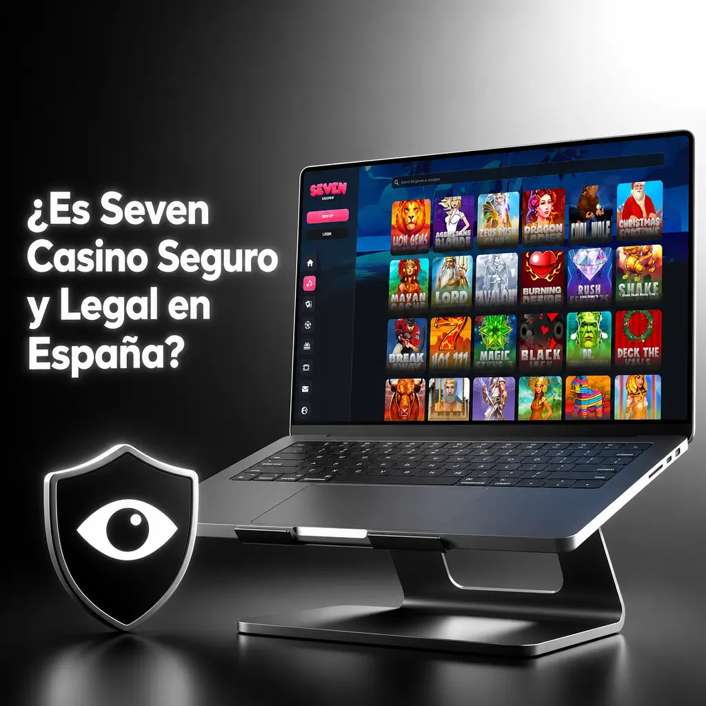 Logotipo de Seven Casino con licencia Curaçao y cifrado SSL, plataforma segura y legal para jugadores españoles