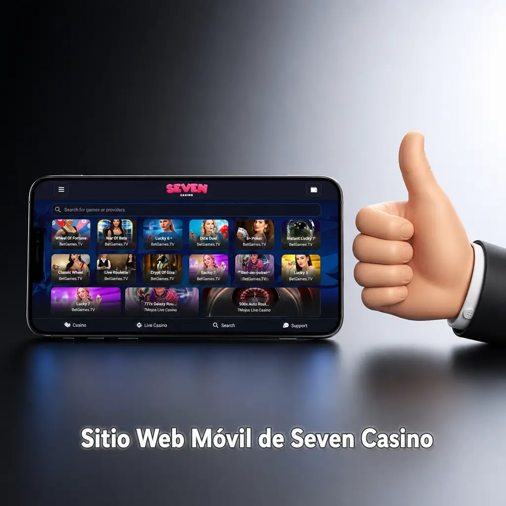 Sitio web móvil de Seven Casino optimizado para Chrome, Safari y Firefox en smartphones y tablets con diseño adaptativo